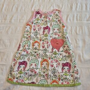 Oilily girls size 6-7 shift dress girls jumping rope print EUC or better